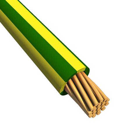 6710 GY001 Alpha Wire Ecogen Ecowire Series Green/Yellow 0.08 mm² Hook Up Wire, 28 AWG, 7/0.12 mm, 305m, MPPE Insulation, 6710