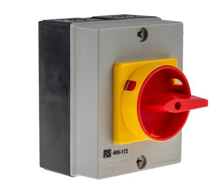 466-172 RS PRO 3P Pole DIN Rail Isolator Switch - 32A Maximum Current, 11kW Power Rating, IP65