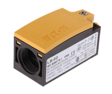 266107 LS-02 Eaton LS-Titan Series Plunger Limit Switch, 2NC, IP66, IP67, Plastic Housing, 415V ac Max, 6A Max