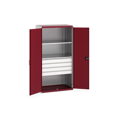 40021108-24V Bott 2 Door, 4 Drawer Sheet Steel Floor Standing Cupboard, 1050 X 650 X 2000mm
