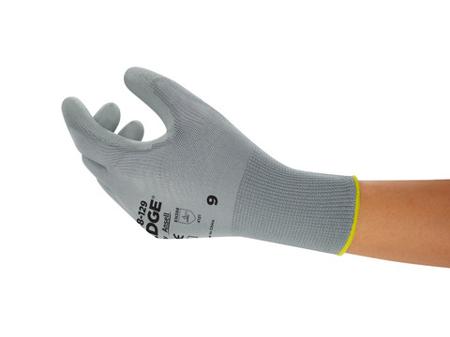 48129050 Ansell Edge 48-129 Grey Polyester Abrasion Resistant, Tear Resistant Work Gloves, Size 5, Polyurethane Coating