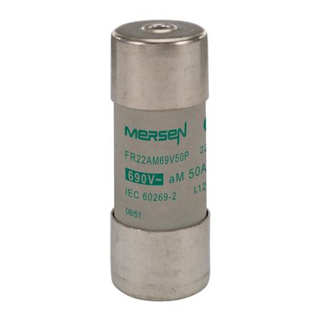 K216669 Mersen 50A Slow-Blow Ceramic Cartridge Fuse, 22.2 x 58mm