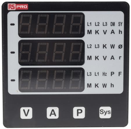 136-5381 RS Pro LED Digital Panel Multi-Function Meter