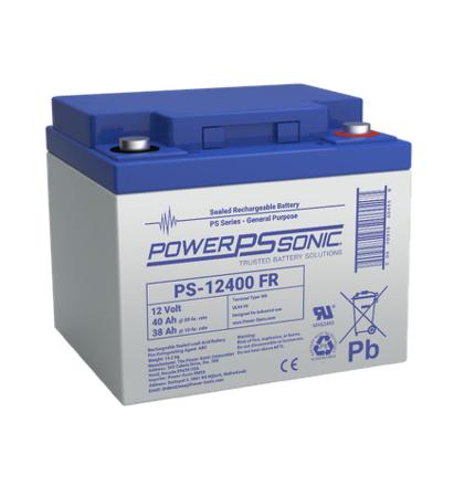 PS-12400-M6-FR Power Sonic 12V M6 Sealed Lead Acid Battery, 40Ah