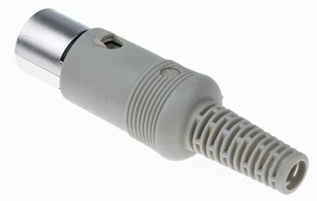 930131517-MAS-50-S-grey Hirschmann, MAS 5 Pole Miniature Din Plug, DIN 41524, 4A, 34 V ac/dc IP30