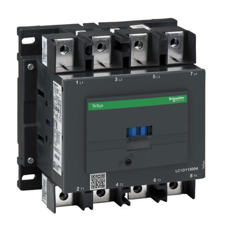LC1D1150046BD Schneider Electric TeSys D LC1D Contactor, 24 V dc Coil, 4-Pole, 115 A, 4NO, 1 kV ac, 690 V dc