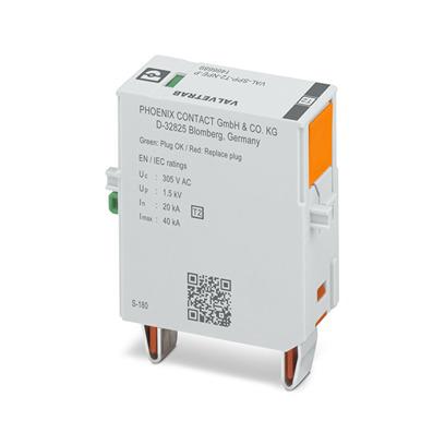 1466689 Phoenix Contact, VAL-SPP Surge Protection Plug 305 V ac Maximum Voltage Rating 40kA Maximum Surge Current Surge