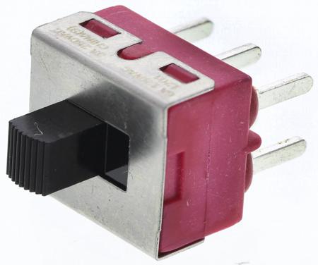 1201M2S3CQE2 C & K PCB Slide Switch DPDT Latching 6 A @ 120 V ac, 6 A @ 28 V dc Slide