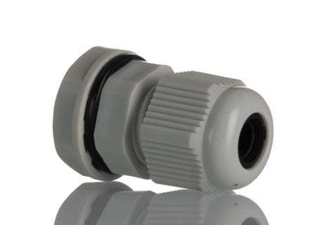 822-9739 RS Pro M12 Grey Nylon, IP68 Cable Gland With Locknut