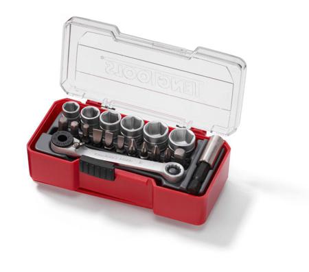 TJ1419 Teng Tools 19-Piece Metric 1/4 in Standard Socket/Bit Set with Ratchet