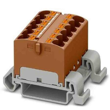 3273690 Phoenix Contact Distribution Block, 12 Way, 0.2 → 6mm², 32A, 800 V, Brown