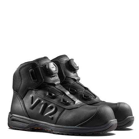 V2520 V12 Footwear Valiant IGS Black Fibreglass Toe Capped Men's Safety Boots, UK 6, EU 39