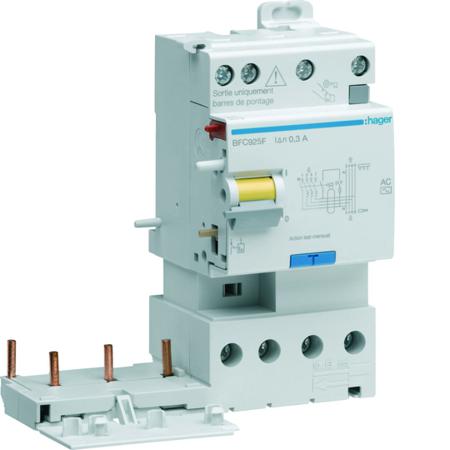 BFC925F Hager BFC RCCB, 25A, 3P+N Pole, 300mA, Type AC