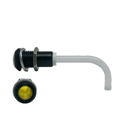 RHD-0700-2500-F9PZY67PR  Bivar, Panel Mount Right Angle LED Light Pipe, Yellow Round Lens