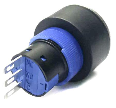 175-8432 Single Pole Double Throw (SPDT) Lock Push Button Switch, IP65, 22.2 Dia.mm, Panel Mount, Power Symbol, 250V ac