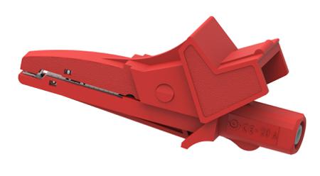 5004-LM-IEC-R Alligator Clip, Nickel-Plated Steel Contact, 20A, Red