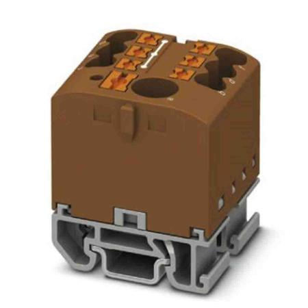 3274176 Phoenix Contact Distribution Block, 7 Way, 4mm², 24A, 690 V, Brown