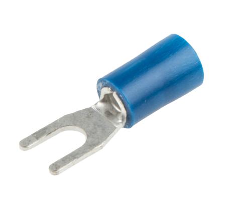 534-632 RS Pro Insulated Crimp Spade Connector, 1.5mm² to 2.5mm², 16AWG to 14AWG, M3.5 Stud Size Vinyl, Blue