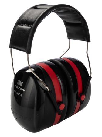 H540A-411 3M PELTOR Optime III Ear Defender with Headband, 34dB, Black, Red