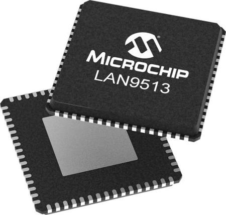 LAN9513-JZX Microchip , Ethernet Transceiver, 100Mbps, USB, 1.2 V, 64-Pin QFN