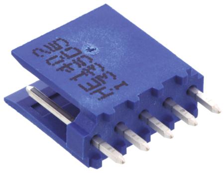 281695-5 TE Connectivity AMPMODU HE14 Series, 2.54mm Pitch 5 Way 1 Row Shrouded Straight PCB Header, Through Hole