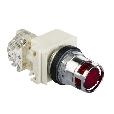 9001K3L38LRRH13 Schneider Electric Harmony 9001K Series Illuminated Push Button, Panel Mount, 30mm Cutout, SPDT, IP66