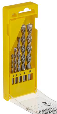 DT6956-QZ DeWALT 5-Piece Twist Drill Bit Set for Masonry, 10mm Max, 4mm Min, Tungsten Carbide Tipped Bits