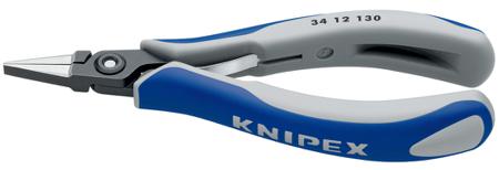34 12 130 Knipex 34 12 Electronics Pliers, Flat Nose Pliers, 130 mm Overall, Straight Tip, 22mm Jaw