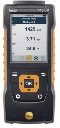 0560 4402 Testo 440 dP Data Logging Air Quality Monitor for Air Velocity, Temperature, +1370 (Temperature-TC) °C, +150
