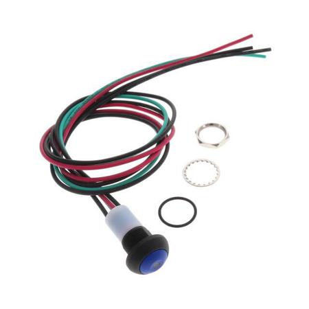 PB6B2FM7M1CAL07S500 TE Connectivity PB6 Series Illuminated Push Button Switch, (On)-Off, Panel Mount, SPST - NO, Blue LED, 50 V dc, 125V