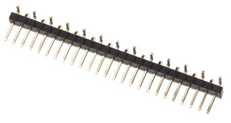 121-6557 RS Pro, 1.27mm Pitch, 25 Way, 1 Row, Right Angle Pin Header, Through Hole