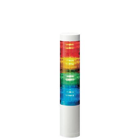 LR5-402WENW-RYGB Patlite LR5 Series Red/Green/Amber/Blue Signal Tower, 4 Lights, 24 V dc, Direct Mount