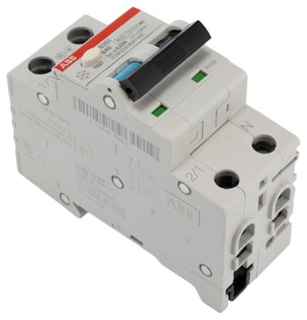 2CSR255080R1405--DS201-B40-AC30 ABB RCBO - 2P, 6 kA Breaking Capacity, 30mA Trip Sensitivity, DS201 Series