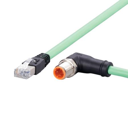 EVC932 ifm electronicEVC, 2m Cat5e, Green M12 to Male RJ45 Male, Shielded, Terminated Polyurethane Sheath