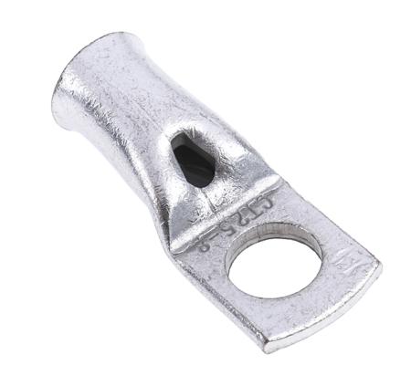 531-071 RS Pro CT Series Uninsulated Tin Plated Tubular Ring Terminal, M8 Stud Size, 25mm² to 25mm²