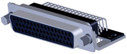 5747193-1 TE Connectivity AMPLIMITE HD-20 Series, 50 Way Right Angle Through Hole PCB D-sub Connector Socket, 2.768mm Pitch