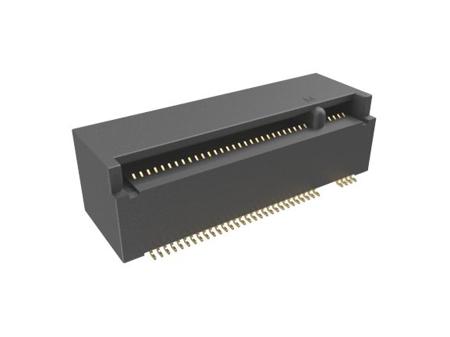 MDT670M01501 Amphenol Communications Solutions Right Angle Female Edge Connector, 67-Contacts, 0.5mm Pitch