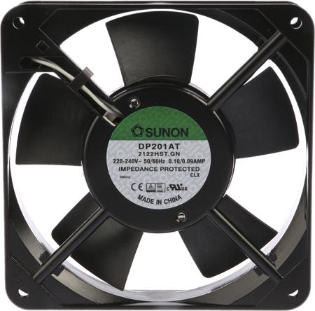 DP201AT/2122HST.GN Sunon DP Series Axial Fan, 230 V ac, AC Operation, 109m³/h, 19W, 90mA Max, 120 x 120 x 25mm