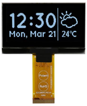 MCOT128064HA1V-WM Midas White Passive matrix OLED Display 128 x 64pixels COT Multi Interface