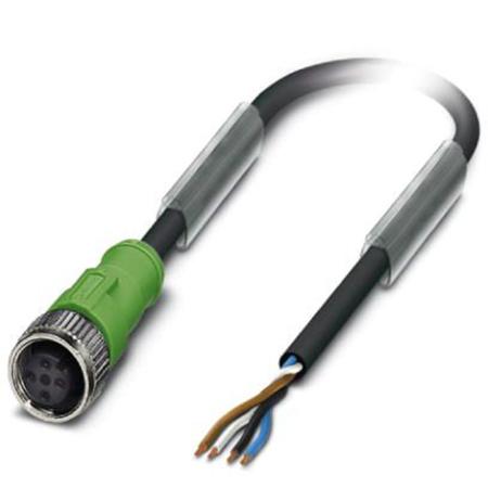 1668124 Phoenix Contact Female 4 way M12 to 4 way Free End Sensor Actuator Cable, 5 m