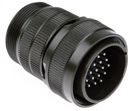 MS3106A-24-28P Amphenol, MS3106A 24 Way Cable Mount MIL Spec Circular Connector Plug, Pin Contacts,Shell Size 24, Screw Coupling,