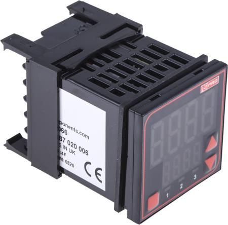 124-1066 RS Pro Panel Mount PID Temperature Controller, 48 x 48mm, 2 Output Relay, SSR, 110 → 240 V ac Supply Voltage