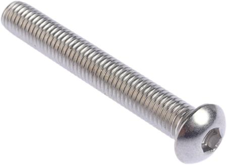 304-4772 RS PRO Stainless Steel Hex Socket Button Screw, ISO 7380, M8 x 60mm