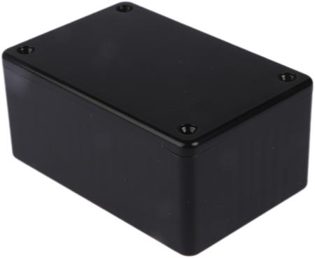1591LSBK Hammond 1591 Series Black ABS Enclosure, IP54, Black Lid, 85 x 56 x 35mm