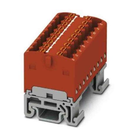 3002934 Phoenix Contact Distribution Block, 18 Way, 2.5mm², 17.5A, 500 V, Red