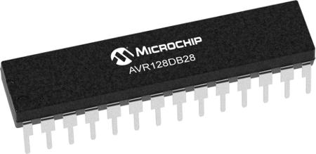 AVR128DB28-I-SP Microchip AVR128DB28-I/SP Microcontroller, AVR DB, 24MHz, 128 kB Flash, 28-Pin SPDIP