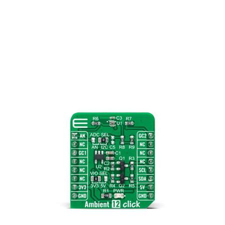MIKROE-4781 MikroElektronika Ambient 12 Click Ambient Light Sensor Add On Board for MCP3221, BH1620FVC mikroBUS Socket