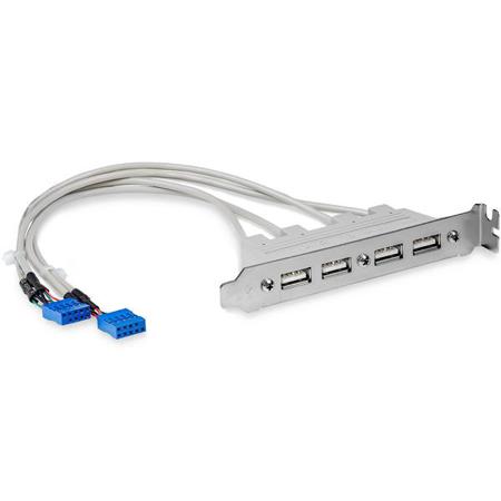 USBPLATE4 StarTech.com USB 2.0, Female 5 Pin IDC to Female USB A, 480Mbps