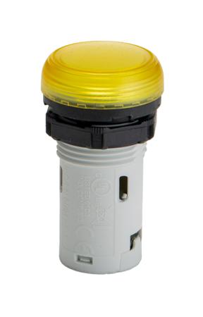 LPMLD5 Lovato, LPML, Panel Mount Yellow LED Pilot Light, 22mm Cutout, IP66, IP67, IP69K, Round, 48V