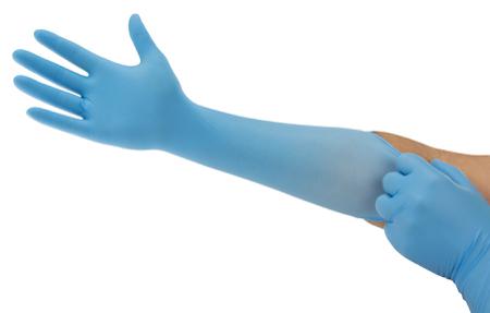 93263080 Ansell TouchNTuff 93-263 Blue Nitrile Chemical Resistant Work Gloves, Size 7.5-8 M